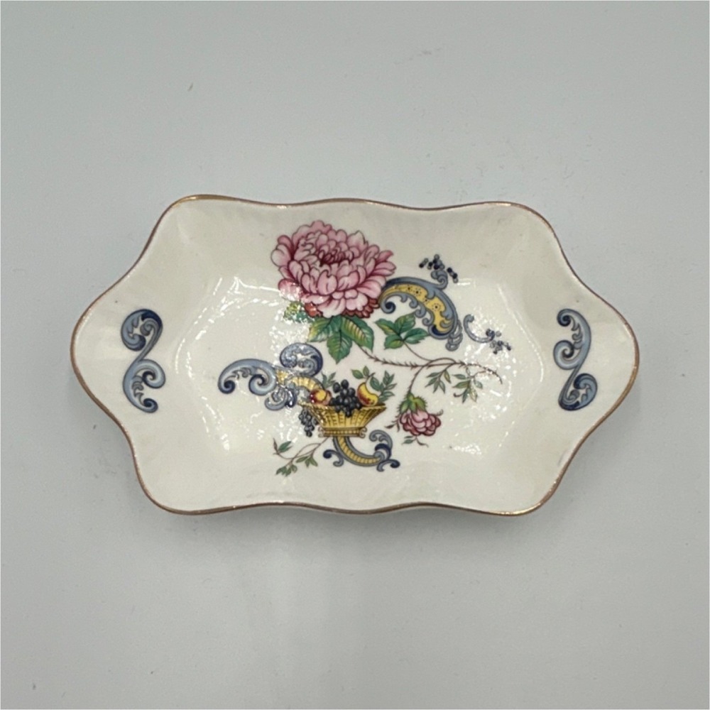 Vintage Crown Staffordshire Chelsea Manor bone china dish, floral, England